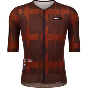 Santini Фланелка с къс ръкав за колоездене Santini Mads Pedersen Momentum Series S/S Jersey Cycling jersey - Cioccolato - размер XL (056-4328-0115)