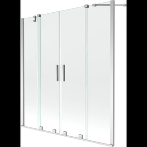 Mexen Velar Двойна вана с 2 крила, плъзгаща се 140 x 150 см, прозрачна, хром (896-140-000-02-01)