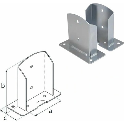 Domax zaskrutkovacia pätka stĺpika PSD 120 - 121 x 150 x 85 x 2.5 mm