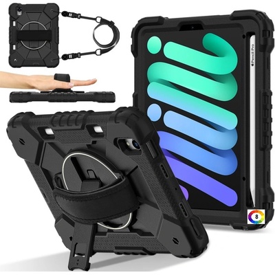 Apple iPad mini 2024 / mini 6 Silicone Hybrid PC Tablet Case /Shoulder Strap Удароустойчив Калъф и Протектор