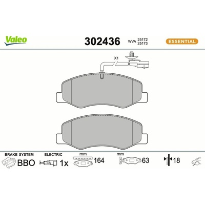 Sada brzdových platničiek kotúčovej brzdy VALEO 302436