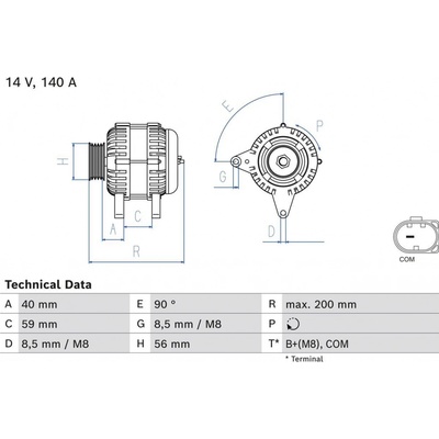 Alternátor BOSCH 0 986 085 040