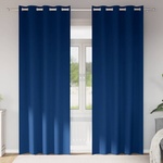 Pure Line Home Плътни завеси в цвят мастиленосин с метални халки, 2 бр. , 140 x 245 см