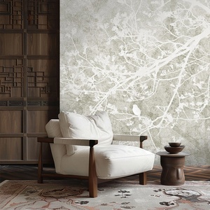 Art Gift Decor Фототапет с клони и птици в неутрални тонове