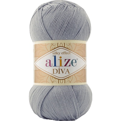 Alize příze Diva 355 šedostříbrná