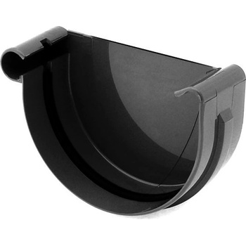 Bryza Čelo žľabu levé plastové Ø 125 mm RAL 9005 čierné