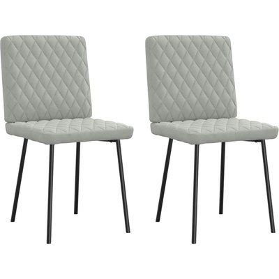 vidaXL Трапезни столове, 2 бр, светлосиви, кадифе (4101103)