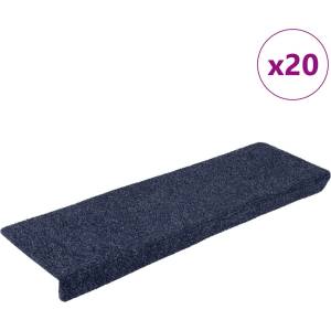 vidaXL Самозалепващи се изтривалки за стълби, 20 бр. , 65x21x4 см, антрацит, правоъгълен кант (3365720)