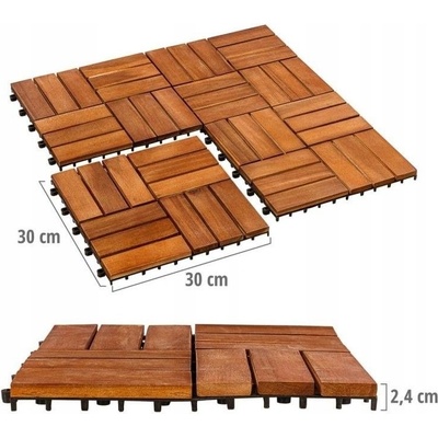 Stilista Dřevěné dlaždice mozaika 4 x 3 akát 1 m²