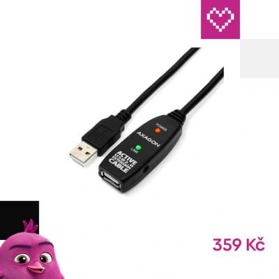 Axagon ADR-210, USB 2.0 A-M na A-F aktivní prodlužovací / repeater, 10m