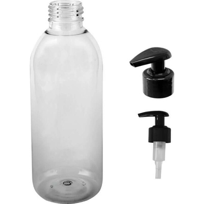 Tera plastová lahvička čirá s černou pumpičkou Tera 300 ml