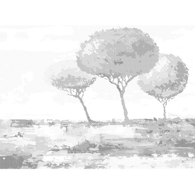 ZUTY Bodkovanie - TRI FAREBNÉ STROMY Rámovanie: vypnuté plátno na rám, Rozmer: 40x50 cm