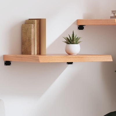 Nábytek XL Nástěnná police světle hnědá 60x50x(2-6)cm ošetřený masivní dub