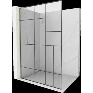Mexen Kioto L душ стена Walk-in 120 x 200 cm, черен мотив, златен - 800-120-103-50-78 (800-120-103-50-78)