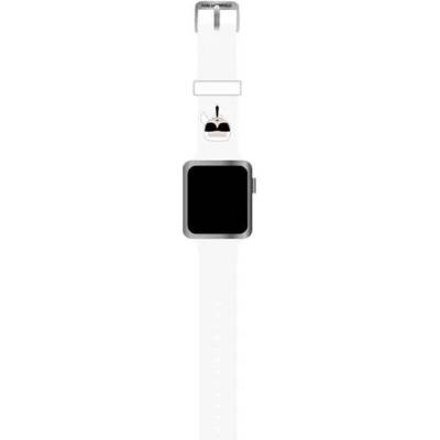 Karl Lagerfeld Karl Lagerfeld KLAWMSLKW Silicone Karl Heads каишка за Apple Watch 38/40 / 41mm, бял