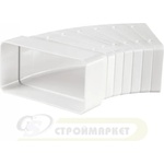 VENTS КОЛЯНО ПЛОСКО ЗА ВЪЗДУХОВОД 82810 60х204 УНИВЕРСАЛНО ПВЦ (82810)