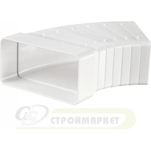 VENTS КОЛЯНО ПЛОСКО ЗА ВЪЗДУХОВОД 82810 60х204 УНИВЕРСАЛНО ПВЦ (82810)