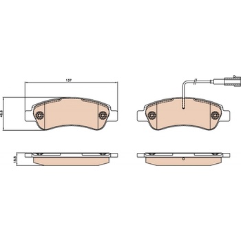Sada brzdových platničiek kotúčovej brzdy TRW GDB2068