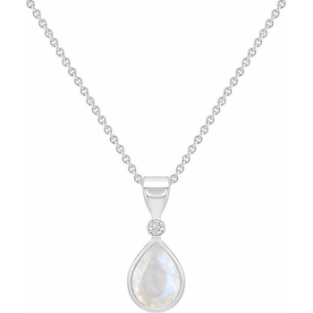 Eppi Zlatý prívesok s mesačným kameňom a diamantom Monily P40702