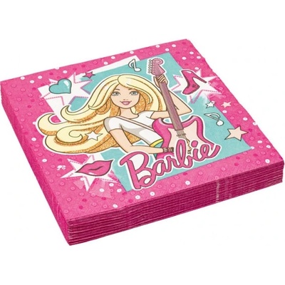Amscan papírové ubrousky Barbie Popstar 33x33cm