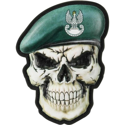 Nášivka M-Tac Lebka v baretu Speciální jednotky 3D PVC - Dark Green