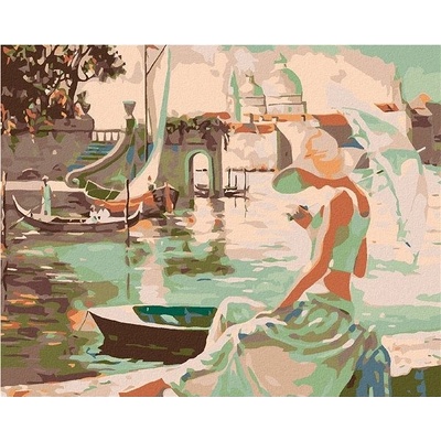 zuty Malování podle čísel odpočinek v přístavu 50 x 40 cm vypnuté plátno na rám