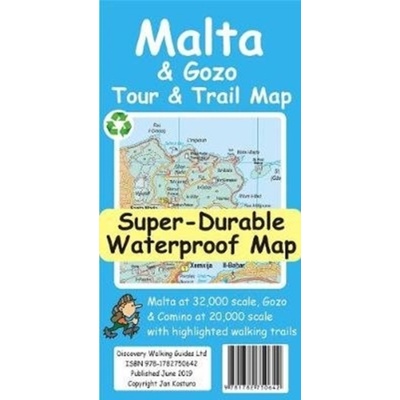 Malta and Gozo Tour and Trail Super-Durable Map Kostura Jan