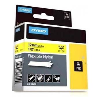 DYMO Rhino 18490, S0718080, 12mm x 3, 5m черен печат / жълт фон, оригинална лента (18490)