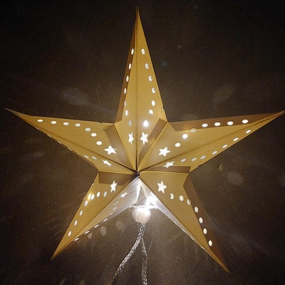 HOME Vianočná hviezda 10 LED 50 cm zlatá
