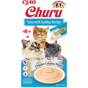 Inaba Churu cat snack Tuniak s príchuťou hrebenatky 4 x 14 g