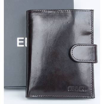Pánská kožená peněženka lesklá hnědá s vyjímatelnou dokladovkou a s ochranou dat