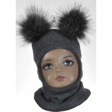 Detská kukla s dvoma brmbolcami tmavo sivá