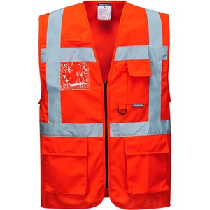 Portwest hi-vis berlin s476 / Светлоотразителна жилетка - hv червена l (s476rerl)
