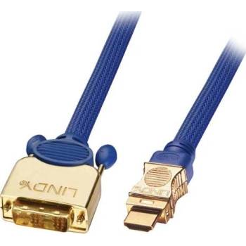 Lindy HDMI-DVI Premium GOLD 0.5m 0, 5 м DVI-D Син ( )