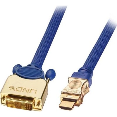 Lindy HDMI-DVI Premium GOLD 0.5m 0, 5 м DVI-D Син