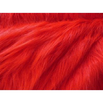 Umelá kožušina, červená, 90 mm vlas metráž: min. 0,2 bm
