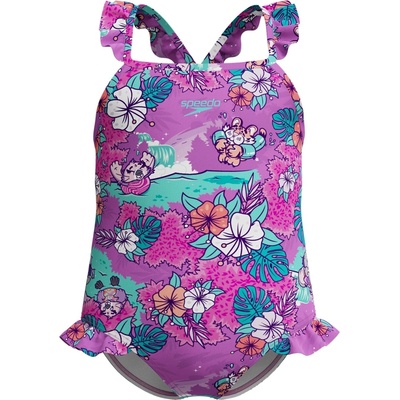 Speedo LTS Digi Frill Thinstrap Girls Violet/White