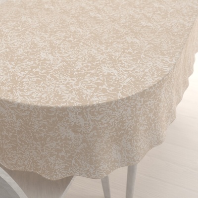 Biante Veľký teflónový oválny obrus TF-097 Venezia púdrovo béžový 180x220 cm