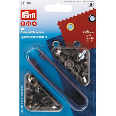 Průchodky PRYM kovové 5mm staromosaz s podložkou