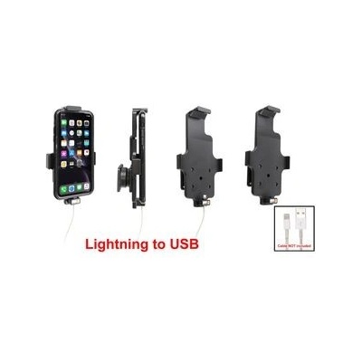 Brodit držák do auta na Apple iPhone 11/XR v pouzdru,s pružinou,s průchodkou pro Ligtning kabel 714091