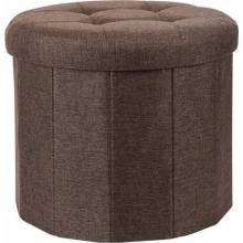 Home Styling Collection Pouffe s krásným sedákem OTTOMAN, 45 x 39 cm, šedá