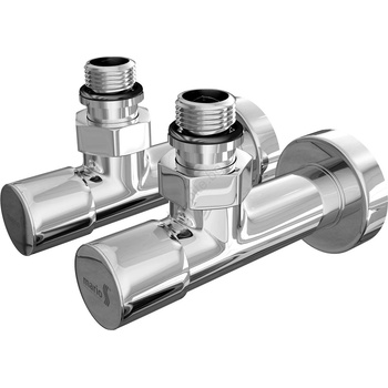 Mario Radiators Кръгъл ъглов регулиращ вентил 2 бр. лъскав хром (mr0011)