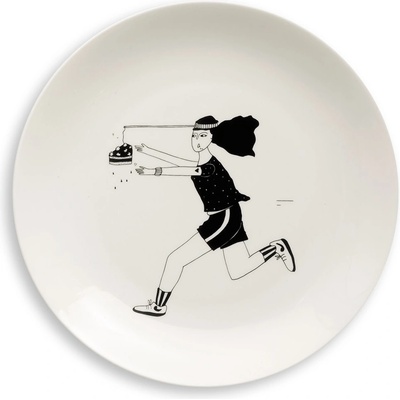 helen b Porcelánový talíř motivation is key 23 cm bílá barva porcelán