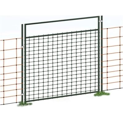Vchodová branka k elektrické ohradníkové síti, výška 105 cm, šířka 86 cm, dvojitý hrot