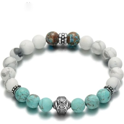 Daniel Dawson Luxusní náramek Eloy bílý a modrý tyrkys chirurgická ocel NR2093/21 Tyrkysová