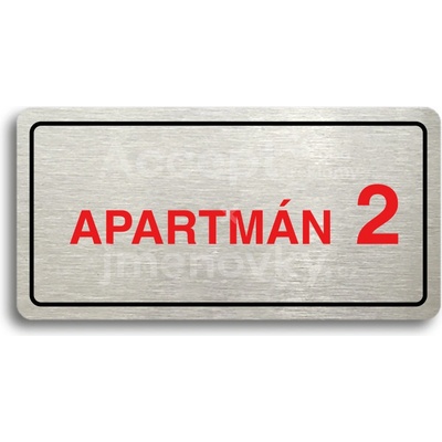 ACCEPT Piktogram APARTMÁN 2 II - stříbrná tabulka - barevný tisk