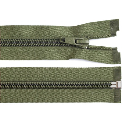 Prima-obchod Spirálový zip No 5 délka 55 cm bundový POL, barva 327 zelená olivová