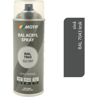 Motip Acryl 400 ml RAL 7043 lesk