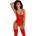 Glossy Doja Bodysuit Red M