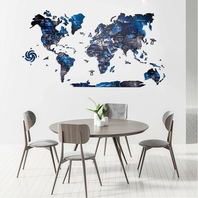 Enjoy the Wood 3D nástěnná dřevěná mapa World Map Space Prime L